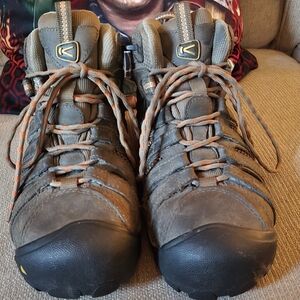 Keen Womens Steel Toe Brown and Black Hiking Boots Waterproof
